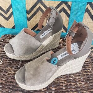 Steve Madden  JAYLEN Women's Platform Wedge Espadrilles GREY, Size 6 VGC Stylish